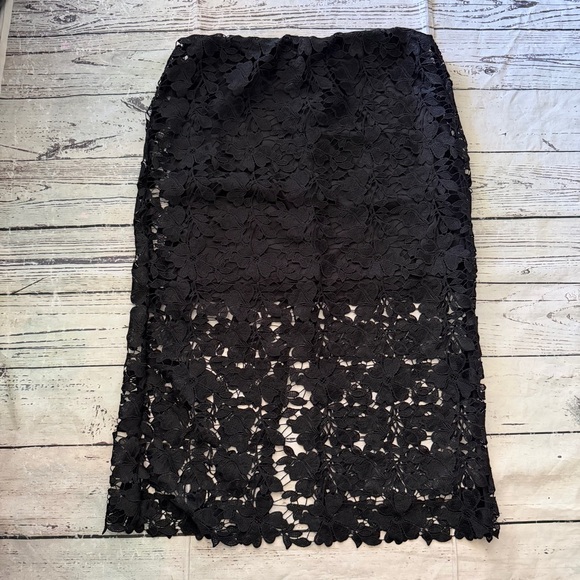 a new day Dresses & Skirts - a new day Black Floral Lace Pencil Skirt